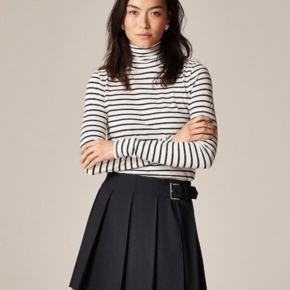Saint James for J. Crew Turtleneck Womens M/38 Stripe Black Long Sleeve Nautical - Picture 1 of 11